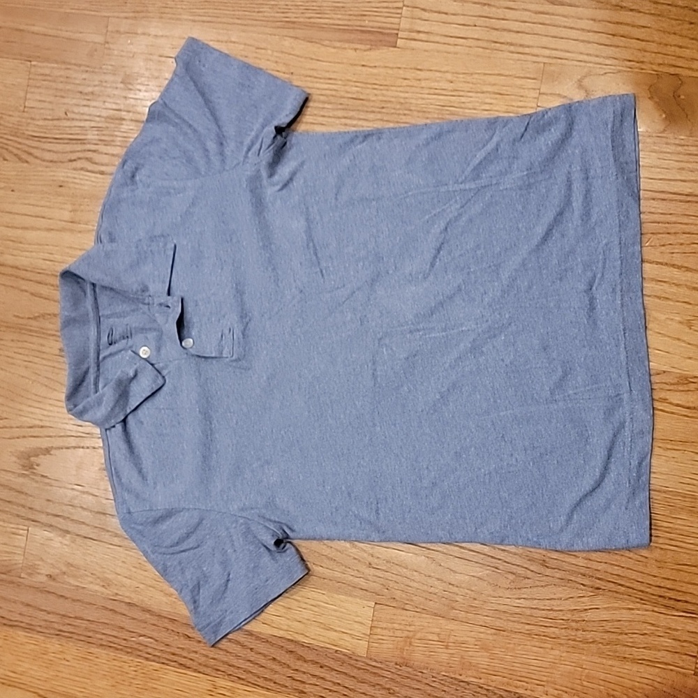 Old Navy Boy's Blue Heather Jersey Knit Pima Cotton Golf Polo Shirt
